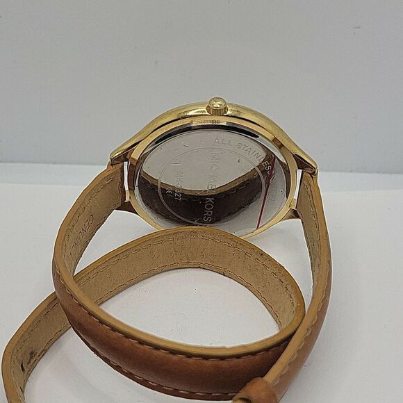 Michael Kors Slim Runway MK2327 Women's Brown Leather Analog Quartz Watch AM471 - Picture 10 of 10